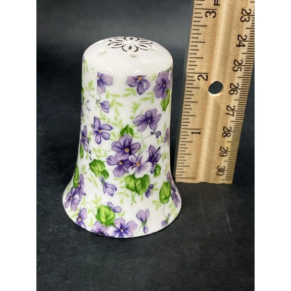VTG Lefton China Hand Painted Purple Violet‎ Salt or Pepper Shaker 665V